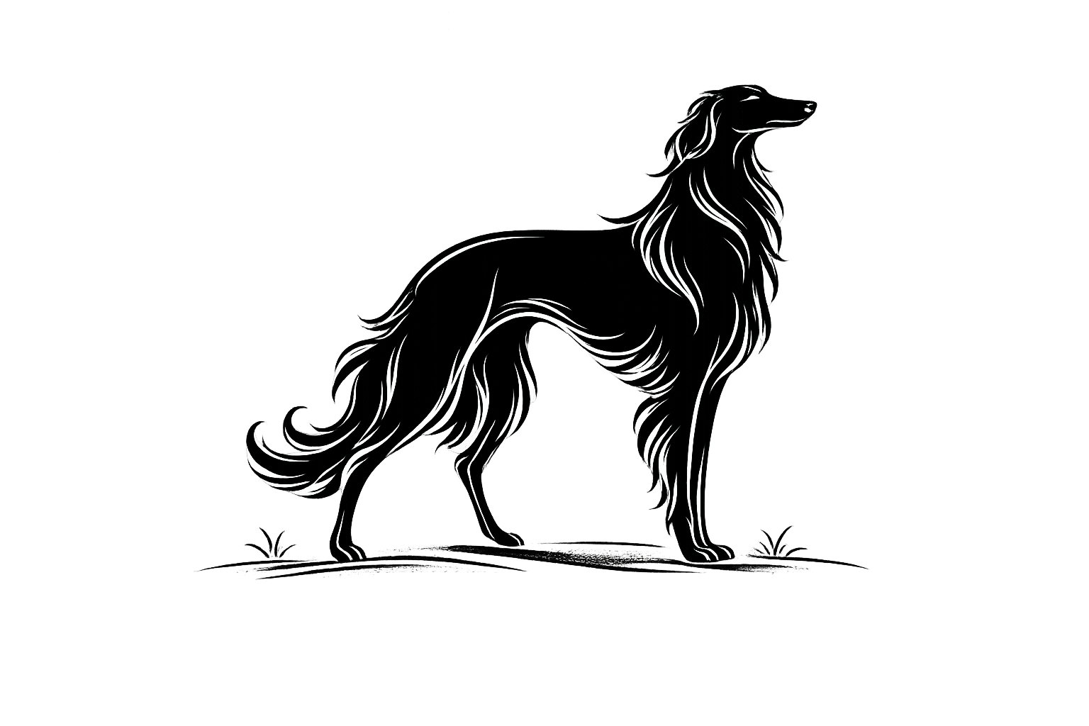 Silhouette of a Silken Windhound