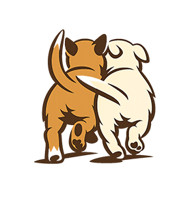 Puppies Plutten and Basse as a cartoon