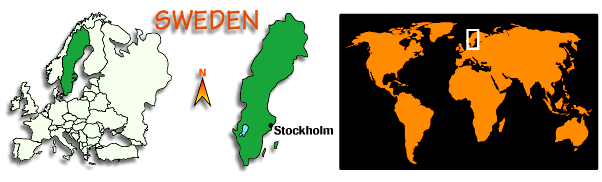 Map showing where Sweden is